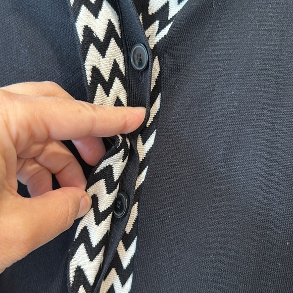 DVF/Diane Von Furstenberg Carmela Black and White Long Cardigan - Picture 9 of 16